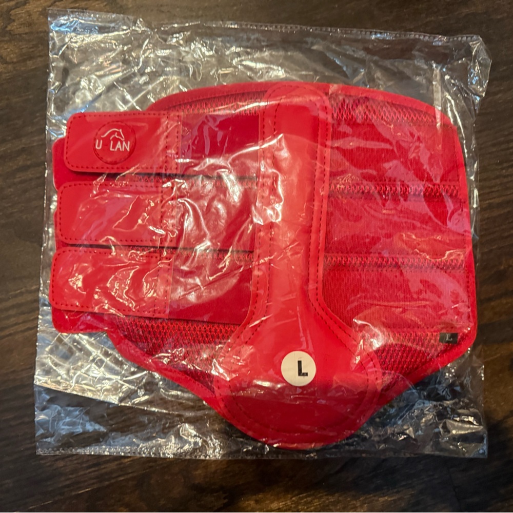 Uhlan Equestrian Chili Red Large Brushing Boots set of 2